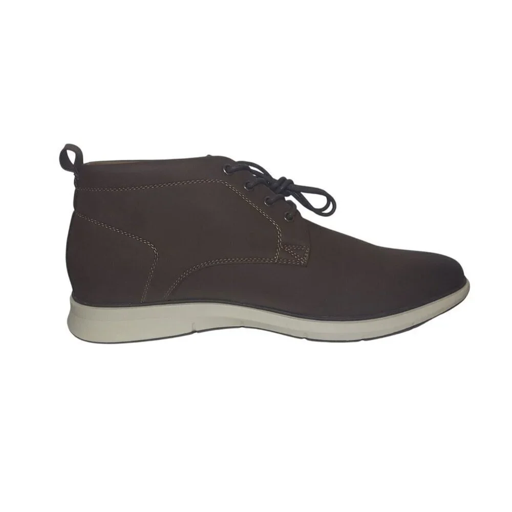 Men's Brown Lace Up Ankle Boots with Rubber Sole, Size 11.5 NWT.